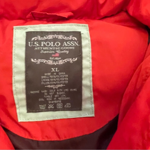 Ladies U.S. Polo Association Orange Puffer Vest Zip Front-Embroidered Logo-XL - Picture 5 of 8